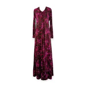60s 70s Floral Maxi Dress ~ empire waist